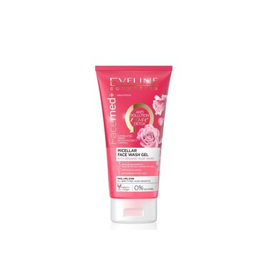 Eveline Facemed &amp; Micellar Face Wash Gel with Rose Water for Gentle Cleansing - 150 ml