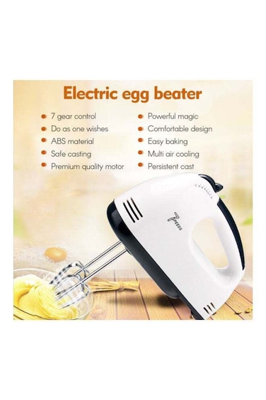 7 Gear Electric Egg Beater Automatic Hand Mixer Blender Plastics Rotating Push Whisk Cream M