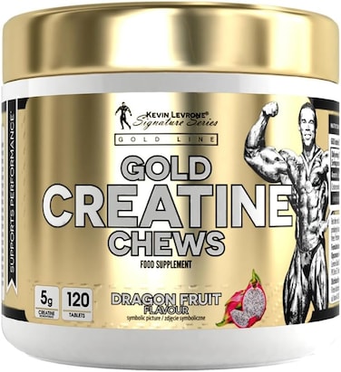 Kevin Levrone Gold Creatine Chews 120 Tablets, Increases Physical Performance, 5g of Creatine, 216g (Dragon Fruit)