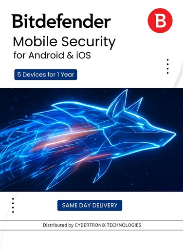 Bitdefender Mobile Security for Android &amp; iOS   5 Devices for 1 Year   Digital License   SAME DAY DELIVERY