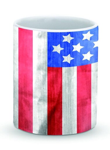 Premium USA Grunge Flag Designer Mug Red/White/Blue 325ml