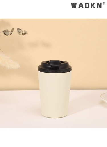 Travel Coffee Mug with Stainless Steel Vacuum Double-wall Insulation, Perfect for Carrying Both Hot and Cold Drinks, Essential Item for Home, Office, and Travel&iuml;&frac14;&circ;off white&iuml;&frac14;&permil;