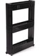 3-Tier Rack Shelf With Wheels Black