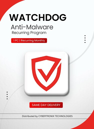 Watchdog Anti-Malware Recurring Program   1 PC Monthly Subscription   Digital License   SAME DAY DELIVERY