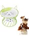 Khazna Cat Food Dishes, Elevated Cat Food Bowl with Non Slip Metal Stand, Raised Pet Food and Water Bowl, Cat and Small Dog Bowl, Tilted Ceramic Cat Water Bowl, Dishwasher Safe (Green)