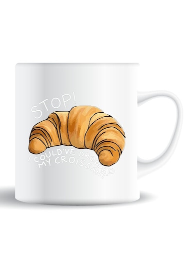 Premium Quality Two Sided Printed Coffee Mug Tea Cup Croissant B For Home Office, Kids Men Women