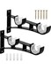 Blue Diamond Double Drapery Rod Holder Black Curtain Rod Brackets Heavy Duty Aluminium Alloy with Screws for Curtain Rod