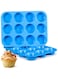 Khazna Silicone Muffin Pan Non Stick Silicone Muffin Tins Baking Molds, 12 Cups Silicone Mold Cupcake Baking Pan(2 Pcs/Blue)