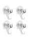 Tazweeq Suction Cup Hooks, 4pcs Clear Shower Suction Hooks, Holds Up to 3kg Transparent for Kitchen Bathroom Door Window