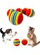 NeoStyle 10 Pcs Rainbow Ball Cat Toy，Interactive Indoor Kittens Favorite Toys,Pet Ball Toys for Cat Puppy Kitty Activity Play Training (10 Pcs Rainbow ball)