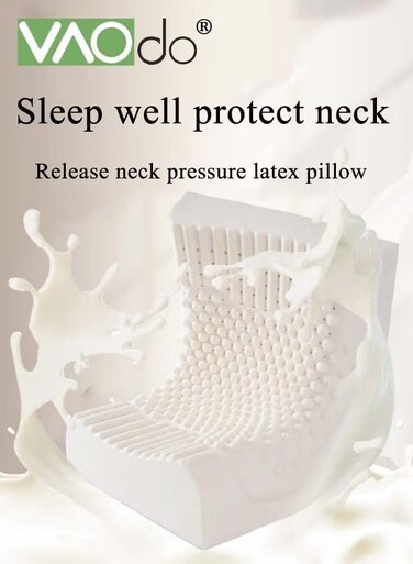 Latex Pillow with Organic Cotton Cover Bed Pillow for Sleeping Breathable and Strong Resilience Pillow Neck Pain Relief Help Head Support for Side Back Stomach Sleeper