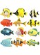 MAKINGTEC Tropical Fish Toys Set, Model Plastic Cute Simulation Marine Organism Model Educational Toys for Kids Learning Educational Toy Party Favors Boys, Girls, Kids (12 Pcs)