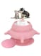 Joyzzz Puppy Feeder, 240ml Silicone Puppy Milk Feeder Bowl with 4 Teats, Puppy Feeder Nursing Station with Leak-Proof Lid and Base Suction Cup, Pet Feeder for Kittens, Puppies, Rabbits (Pink)