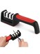 Sharpener Manual Kitchen Tool, Portable Blade Sharpener with Guide, Scissor and Blade Sharpening System