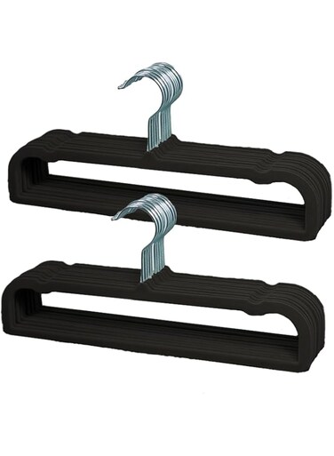 Angju Pants Hangers Non Slip - 20 Pack Velvet Hangers for Closet - Thin Space Saving Clothes Hanger - Strong, Durable, Jean Hangers with 360 Degree Rotatable Hook, Tank Top hangers for Bra, Shorts