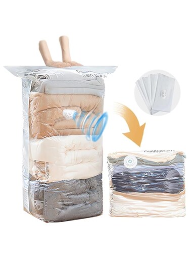 OYDAS Vacuum Storage Bags of 4 pcs,No Pump Required,Space Saver Bags,Jumbo Cube bag,Extra Large Vacuum Sealer Bags for Comforters Blankets Bedding Duvet,Closet Organizers (S-70x50x32cm, 4pcs)