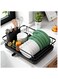 Dish Drying Rack- Space-Saving Dish Rack, Dish Racks for Kitchen Counter, Stainless Steel Kitchen Drying Rack with a Cutlery Holder,12''W x 15''L, Black