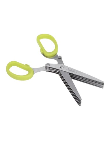 5 Blade Herb Scissors With Cleaning Comb Silver/Green 0.2kg