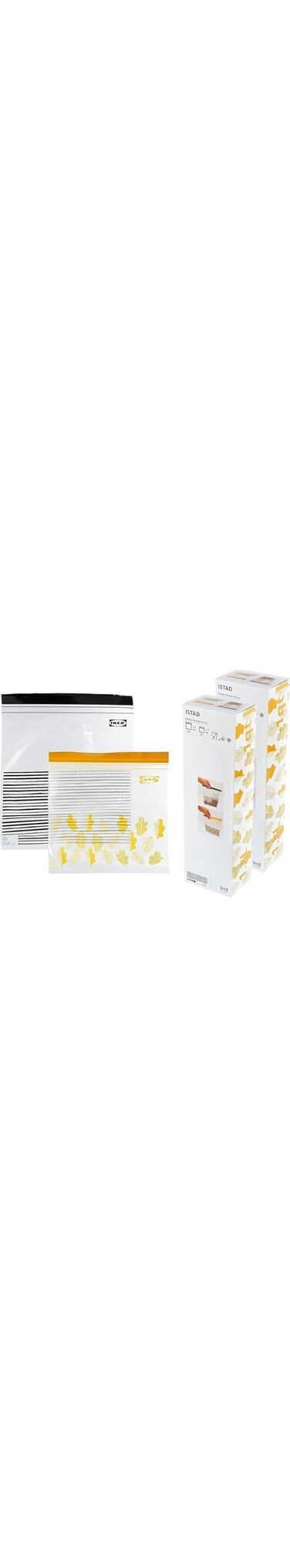 Ikea 50 resealable bags (ISTAD) - GREY - ziplock - food freezer sandwich bags - 25 x 1.2L + 25 x 2.5L