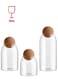 TIME 3 Piece Set Storage Container, Sealed Jar, Canister, Cork Glass Bottle, Food Storage Tank, Transparent Jar, Spherical Cork