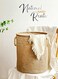 and Linen Woven Foldable Laundry Basket with Doublehandle,Dress Storage Cloth Basket,Towel Basket,PE Waterproof and Moistureproof Inner Film,Kid's Toys Kitchen Storage Basket, Laundry Hamper for Bathroom Bedroom,Home Storage Container 40X45cm(16X18inch)