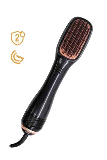 1200 Watt Hair Dryer Brush Ceramic Dryer And Styler 2 In 1 Professional Black/Beige