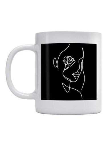 The Woman And The Rose Printed Mug White/Black