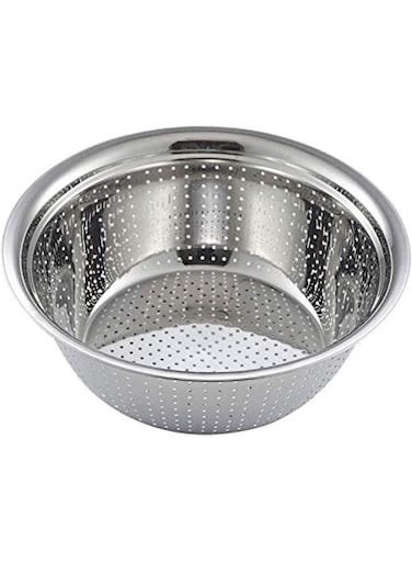 Stainless Steel Strainer Basket Fruit Vegetable Washing Bowl Metal Sink Strainer Mesh Colander Drain Net Basket 28cm - Silver
