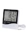 Digital Display Hygrometer And Thermometer With Clock Black/White 100 x 108 x 20mm