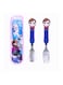 Kids Spoon and Fork Travel Cutlery Set Utensils Metal with 3D Cartoon Character (ANA)