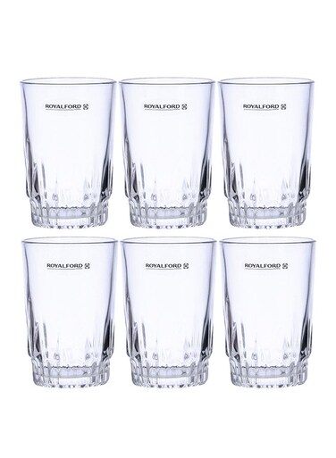 6-Piece Glass Tumbler Set Transparent 22.8x12x9cm