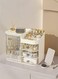 Makeup Organizer Large Capacity Cosmetic Storage Box Brush Holder Dustproof Drawer with Mirror for Vanity Countertop Skincare Display Case Clear Easy Visibility