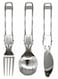 Folding Camping Utensils Set Portable Stainless Steel Flatware include Dishwasher Safe Spoon Fork Knife for Picnic Travel Hiking Backpacking