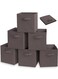 6 PCS Storage Bins Collapsible Fabric Storage Cubes Organizer with Handles Durable Storage Bins for Closet Shelves Offices Toys(10.5*11*10.5in Dark Gray)