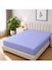 Linen Klub 1-Piece Microfiber Fitted Sheet Striped ,Color: Lavender, Super King (200 x 200 cm),Design Soft Fabric Deep Pocket Elastic Edge Bed Linen