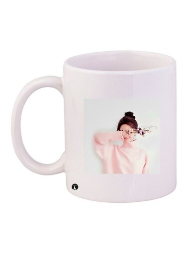 Girl Printed Coffee Mug White/Pink/Brown