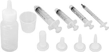 SRTK Pet Nursing Bottle Kits, Kitten Feeding Bottles Replacement Nipple Safe Universal Rate Control Professional for Rabbits for Puppies (White)