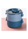 Portable Insulation Partitioned Lunch Box Blue 16x16x15cm