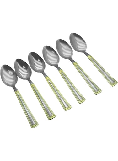 Regal Gold Tea Spoon Set - 6 Piece Stainless Steel Cutlery Gold 15cm