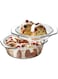 NUTRIUPS Clear Round Glass Casserole with Lid   Covered Glass Ovenware with Lid, 1 L