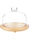 Billi Wooden Cheese Dome With Glass Lid Gw-927, Multi-Colour