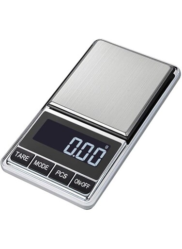 Disenkelubo Digital Precision Gram Scale, 0.001oz/0.01g 500g Mini Pocket Scale, Portable Electronic Weight Jewelry Scales, Tare, Auto Off, Stainless Steel, White Backlit Display