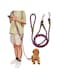 pawstrip Hands Free Dog Leash Waist &amp; Crossbody Rope with Slip Lead Durable for 2 Dogs Nylon Reflective Heavy Duty Hiking Bungee Leash for Small Large Dogs (Purple)