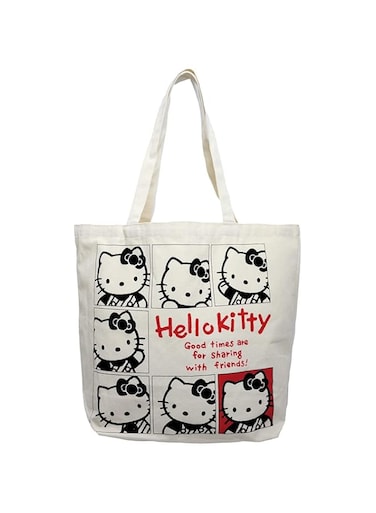 FIAHNG Friend Sanrio Hello Kitty Cute Tote Bag, Shopping Bag, Gym Bag, Kitchen Reusable Grocery Bag, Japan Quality and Japan Technology surpervised by EITAI Japan, 15 in(H) x 11.8 in(L) x 5.5 in(W)