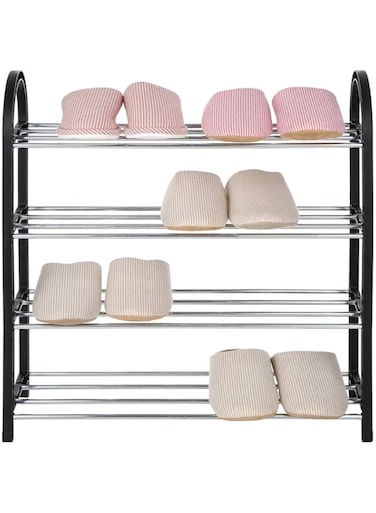 4-Tier Shoe Rack Shoes Tower Storage Organizer Shelf Cabinet for Home &amp; Office Easy to Assemble Black