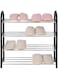 4-Tier Shoe Rack Shoes Tower Storage Organizer Shelf Cabinet for Home &amp; Office Easy to Assemble Black