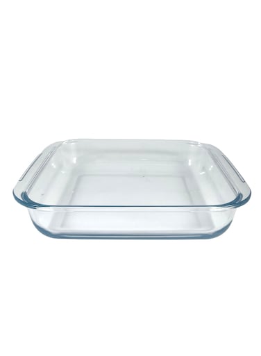 Square Glass Baking Dish, 3 Lt Capacity, 32X28.5 Cm Diameter, 6 Cm Height - Clear