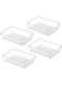 Backerysupply Clear Plastic Drawer Organizer Tray for Vanity Cabinet (9"&times;6"&times;2" Set of 4) For Office Bathroom Makeup Drawers