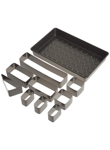 Pcs Letters and Numbers Adjustable Non-Stick Cake Pan Set, Steel,Black