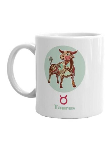 Print Taurus Printed Ceramic Mug White/Green/Brown Standard
